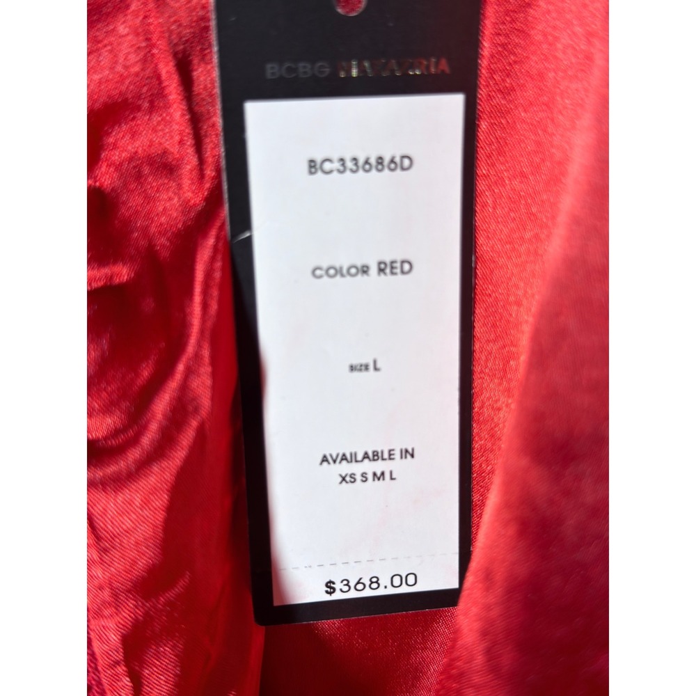 BCBGMAXAZRIA Tulip Dress NWT Red Fit & Flare Sleeveless Size L - Picture 9 of 15